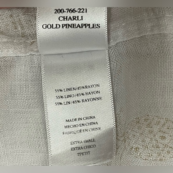 RAILS Charli Gold Pineapple Print Button-Down Shirt Size XS - Picture 11 of 12